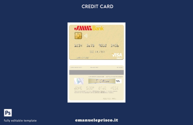 modello di carta di debito visto Tunisia JMMB Bank stile verificato